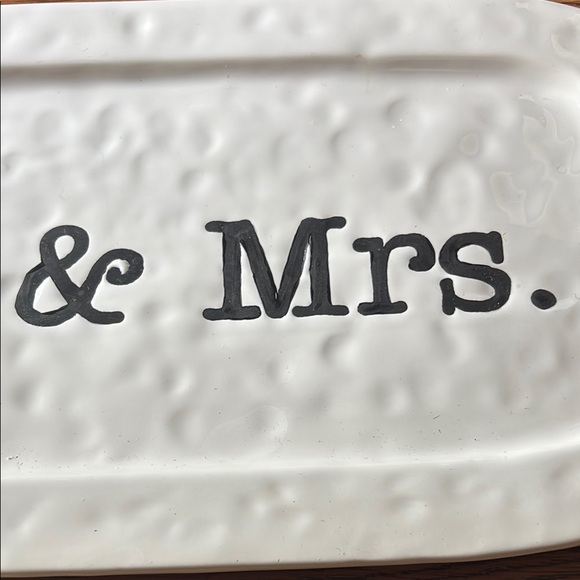 Mud Pie White 'Mr. & Mrs.' Serving Platter - Picture 4 of 5